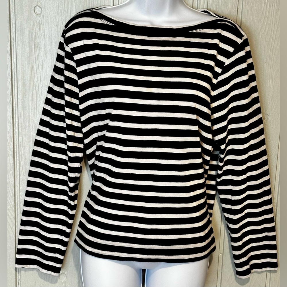J. Crew Navy & White Striped Blouse
